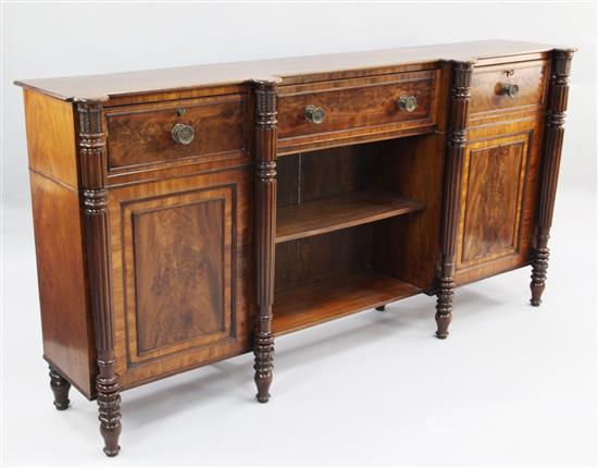 Attributed to Gillows of Lancaster. A Regency mahogany dwarf bookcase, W.6ft 10in. D.1ft 3in. H.3ft 1in.